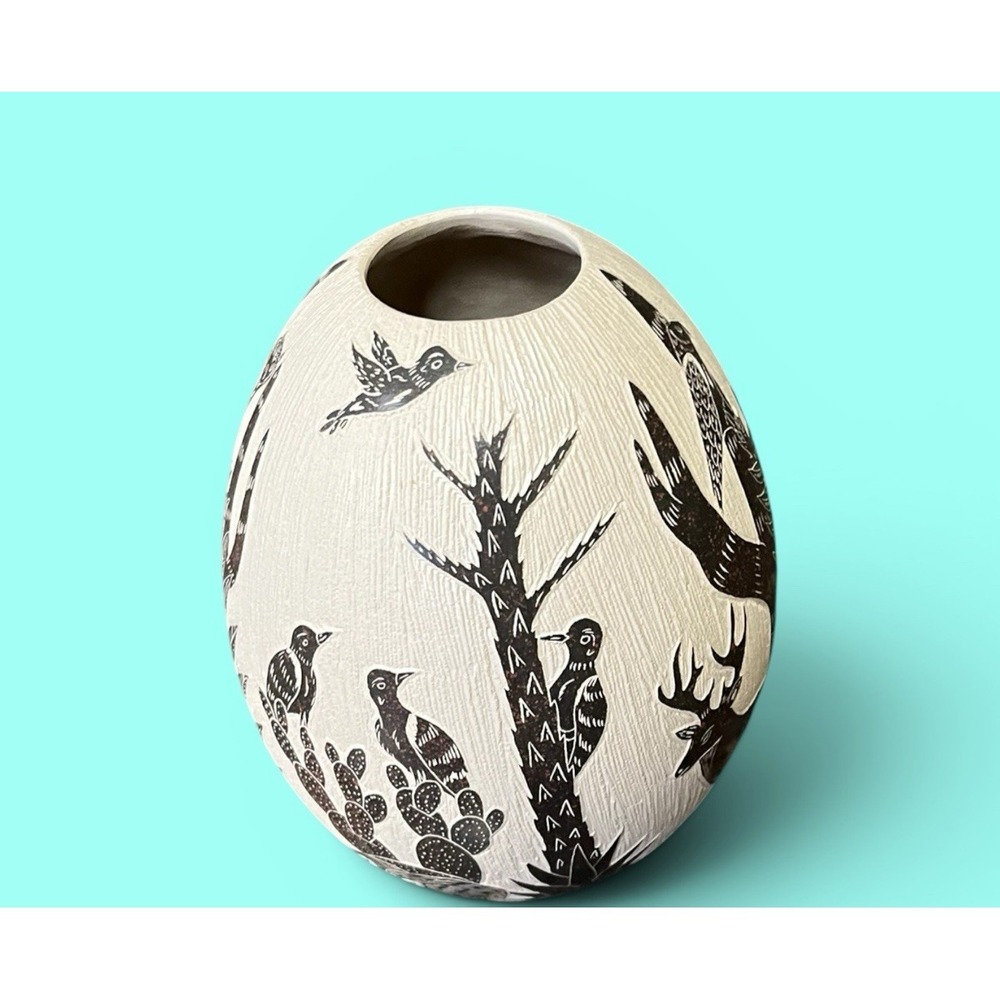 Mata Ortiz Pottery Deer Buck Doe Olla Vase David Bejarano Fine Art Clay Mexican - Picture 9 of 14